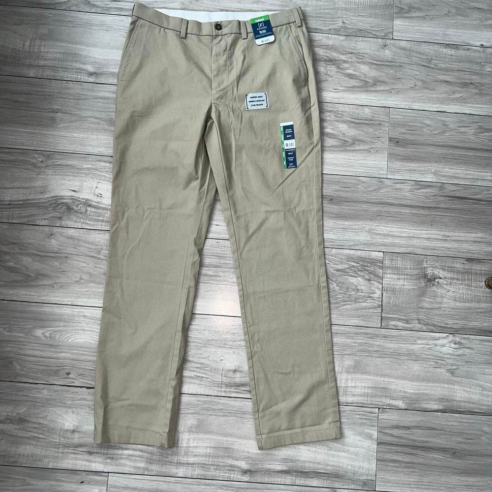George Premium Khaki Straight Fit Pants 36x34 NWT